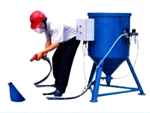 玻璃專用噴砂機及現(xiàn)場操作圖